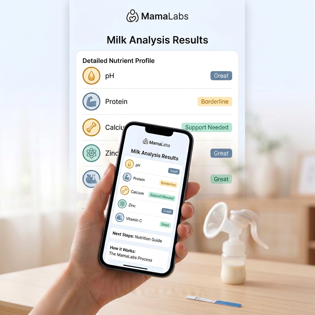 MamaLabs app showing results as Great, Borderline or Support Needed